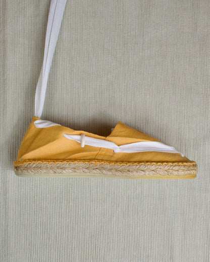 ALPARGATA NARANJA CON CINTA BLANCA