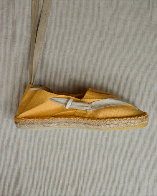 ALPARGATA NARANJA CON CINTA BEIGE